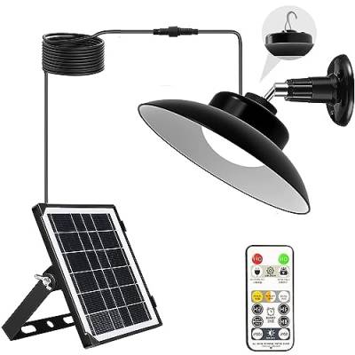 DAYTEE Solarlampen für Innen Hängelampe für Außen & Innen Led Solar Strahler, IP65 Wasserdicht Solarleuchte 5m Kabel Solarlampe mit Fernbedienung, Solarlampe für Garten Balkon Terrasse von DAYTEE