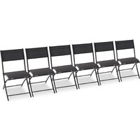 C43 - Set mit 6 Stühlen, Aluminium und Textilene, schwarz Dcb Garden Gris anthracite von DCB GARDEN