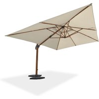 Sevilla - Sonnenschirm mit exzentrischem Fuß, Stahl in Holzoptik, grauem Stoff Dcb Garden Gris von DCB GARDEN