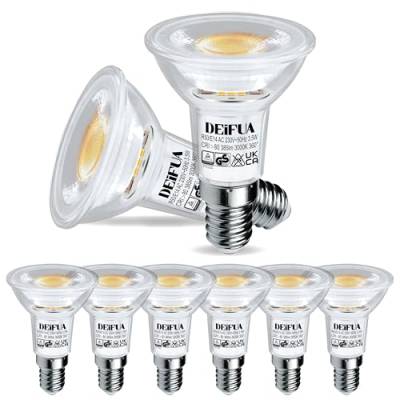 DEIFUA E14 LED Lampe Warmweiss 3000K 3,5W 385 Lumen Ersetzt 50W R50 Halogen Leuchtmittel, 6er-Pack, Nicht Dimmbar Reflektorlampe, Flimmerfrei Energiesparlampe, Abstrahlwinkel 360° Birne, 38° Strahler von DEIFUA