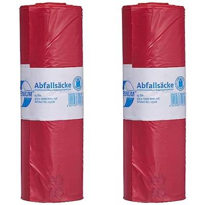 Müllsäcke DEISS PREMIUM rot, 60 my, 70 Liter (Packung mit 2) von DEISS PREMIUM