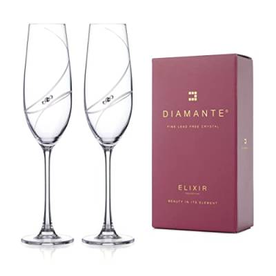 Allure Champagner- und Prosecco-Gläser, mit Kristallen, 2 Stück von DIAMANTE
