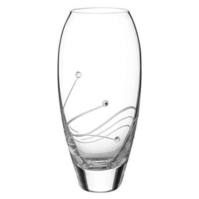DIAMANTE Bud Vase 'Glasgow' – Kleine handgeschliffene Kristallvase mit Swarovski-Kristallen – 18 cm von DIAMANTE