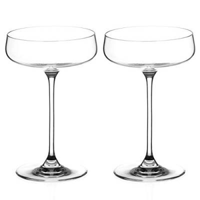 DIAMANTE Champagner-Cocktail-Untertassen, 2 Stück – Auris-Kollektion undekoriert Kristall – Set mit 2 Stück von DIAMANTE