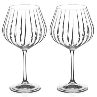 DIAMANTE Champagner-Cocktail-Untertassen/Coupé "Mirage", Kristall-Gin-Ballonglas mit Optik-Effekt, 2 Stück von DIAMANTE