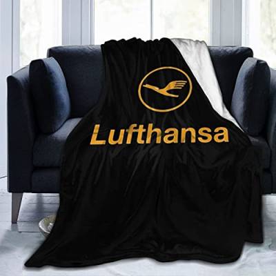 Überwurf Flanelldecken für Lufthansa Bed Chair Couch Sofa Warm Cosy Soft Fleece Blanket Geschenke für Kinder Erwachsene 80"X60" von DJNGN