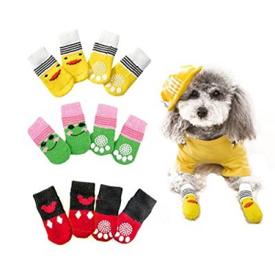 DKDDSSS 12PCS Indoor Anti-Rutsch Socken für Hunde, Einem Weichen Haustierschutz, Verbessern Sie Den Halt Ihres Hundes für den Innenbereich auf Hartholzböden, Kleine-riesige Tiere von DKDDSSS