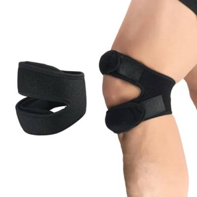 DKDDSSS 2 Pack Patella Kniebandage, Patellasehnenbandage mit Verstellbare Knieband Patellasehnen Stützband zur Knie Schmerzlinderung für Laufen, Jumper, Gym-Übung, Arthritis, Tendonitis von DKDDSSS