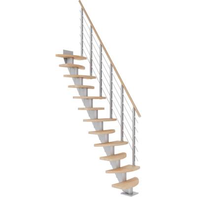 Dolle Mittelholmtreppe Berlin Buche Perlgrau GH bis 315 cm Variabel 64 cm FSC von DOLLE