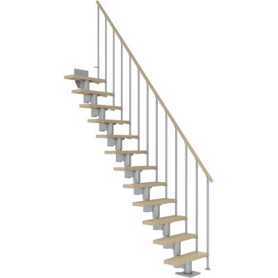 Dolle Mittelholmtreppe Dublin Ahorn Perlgrau GH bis 337 cm Gerade 65 cm FSC von DOLLE