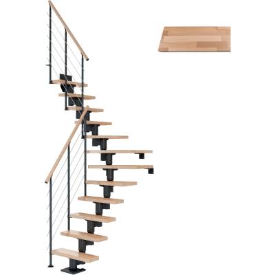 Dolle Mittelholmtreppe Dublin Buche Anthrazit GH bis 337 cm 1/2 Gewendelt 65 cm von DOLLE