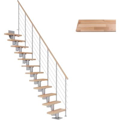 Dolle Mittelholmtreppe Dublin Buche Perlgrau GH bis 270 cm Gerade 65 cm FSC von DOLLE