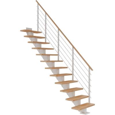 Dolle Mittelholmtreppe Hamburg Buche Weiß GH bis 279 cm Gerade 85 cm FSC von DOLLE