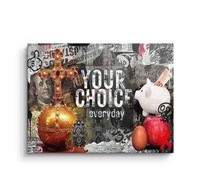 DOTCOMCANVAS® Leinwandbild Your Choice Everyday, Leinwandbild YOUR CHOICE EVERYDAY Fabergé-Ei Pop Art Collage von DOTCOMCANVAS®