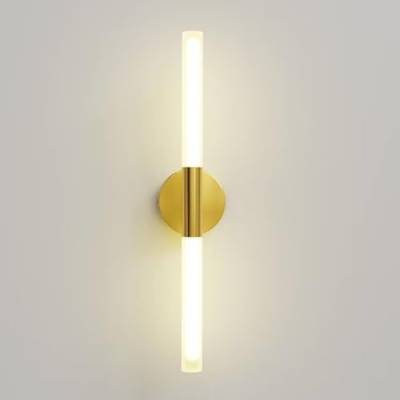DROMEZ LED Wandleuchte Innen Gold, 2 Flammige Wandlampe Innen Moderne mit Glas Lampenschirm, Warmweiß 3000K Spiegelleuchte Bad Wandbeleuchtung aus Metall, Treppenhaus Flurlampe, 2 * G9, 800LM von DROMEZ