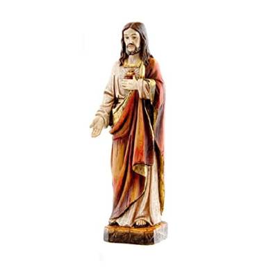 DRW Figur Sagrado Herz Jesus Stil Holz 20 cm mit Geschenkbox von DonRegaloWeb