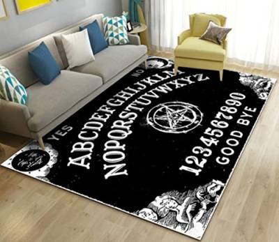 Ouija Teppich Triple Moon und Pentagramm Altar oder Tarot, Witchy Teppich Bodenmatte, Bereich Teppich Große rutschfeste Bodenmatte 140 * 200cm von DYBTPTOP