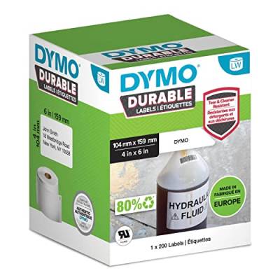 DYMO 2112287 Etiketten Rolle 159 x 104mm Polypropylen-Folie Weiß 200 St. Permanent Universal-Etiket von DYMO