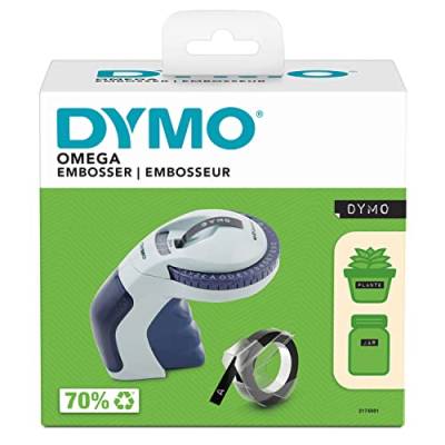 DYMO Omega Prägegerät | kleines Beschriftungsgerät mit Dreh-klick-System und ergonomischem Design | für zu Hause und für Bastel- und Hobbyprojekte (£/€, Ä, Ö und Ü) von DYMO
