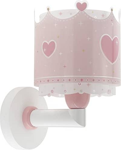 Dalber kinder Wandlampe kinderzimmer, Kinderlampe Wandleuchte Little Queen Krone rosa, 61109, E27 von Dalber