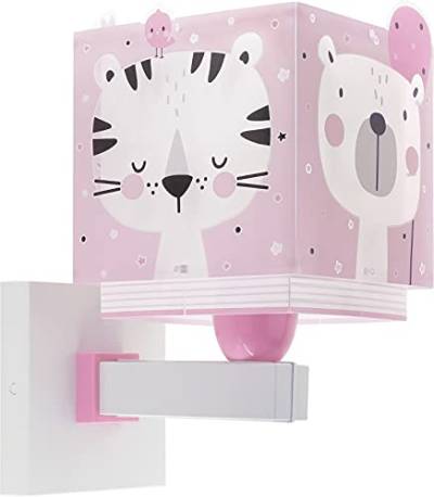 Dalber kinder Wandlampe, Kinderlampe Wandleuchte kinderzimmer Wolken Baby Jungle Tiere Dschungeltiere Rosa, 63119S, E27 von Dalber