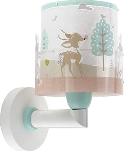 Dalber kinder Wandlampe kinderzimmer, Kinderlampe Wandleuchte Wolken Loving Deer Reh Tiere Rosa, Rose, 61279, E27 von Dalber