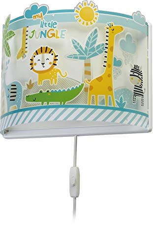 Dalber kinder Wandlampe, Kinderlampe Wandleuchte kinderzimmer tiere Dschungel My Little Jungle Löwen Elefanten Giraffen Krokodil, 76118, E27 von Dalber