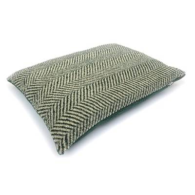 Danish Design Grünes Fischgrätenmuster – Sherpa-Fleece-Steppdecke, tiefes Hundebett für Erwachsene/Senioren/Welpenbetten – nur Hunde-Bettbezug, Größe L von Danish Design