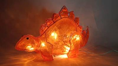 Dekorations-Leuchte-Lampe Dino orange, H: 15cm, L: 25cm, inklusive Lichterkette 10-flm. Fiberglas-Tisch-Nachttisch-Boden-Party-Fenster-Kinder-Disco-Geburtstags-Leuchte-Lampe von Dapo
