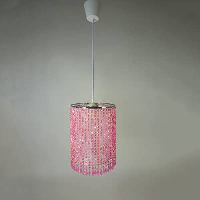 LED-Pendel-Hänge-Leuchte-Lampe STARLET Schirm rosa inklusiv LED-Leuchtmittel E27 1x 6W Kinder-Dekorations-Bar-Party-Leuchte-Lampe von Dapo