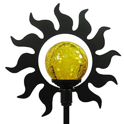 LED-Solar-Außen-Garten-Leuchte-Stick SONNE Dekorations-Party-Stimmungs-Blumentopf-Lampe Metall schwarz von Dapo