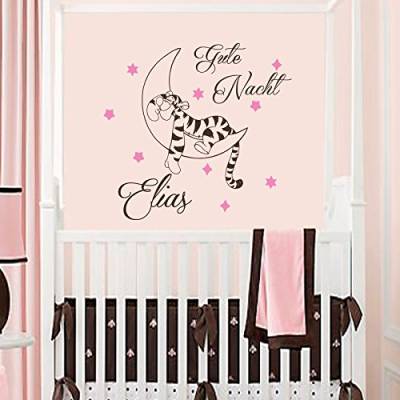 Vinyl Wandtattoo Zitat Sweet Dreams Winnie Puuh the Pooh Tiger Gute Nacht mit Namen für Mädchen Junge Kinder Wandaufkleber Wandsticker Wanddekoration für Schlafzimmer Kinderzimmer Babyzimmer A562 von DecalStoreVienna