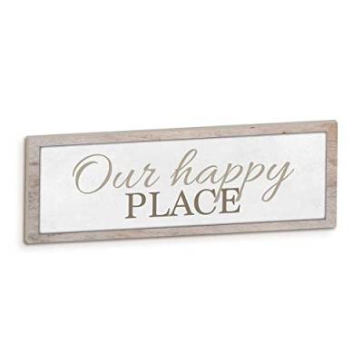 Our Happy Place - Formen aus Holz handgefertigt eine originelle Idee zur Dekoration Ihres Zuhauses, Dekoration aus Holz zum Aufhängen oder Aufstellen von Declea