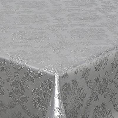 Polyline Barock Soft Tischdecke 1mm dick Breite & Länge wählbar Silber 110 x 180 cm abwischbar von DecoHomeTextil