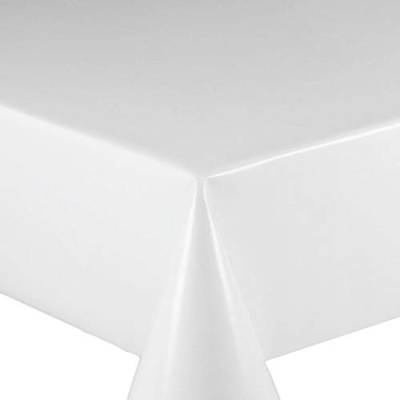 Wachstuch Wachstischdecke Tischdecke Gartentischdecke Glatt Uni Weiß Breite & Länge wählbar 120 x 120 cm Eckig abwaschbar von DecoHomeTextil