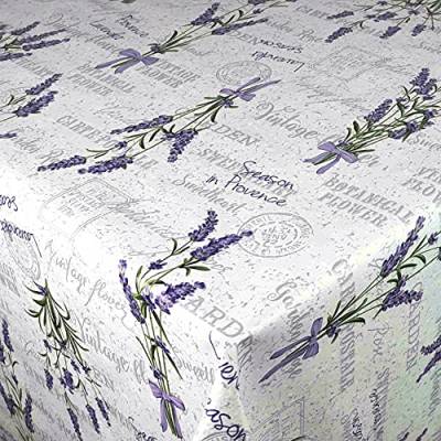 Wachstuch Wachstischdecke Tischdecke Gartentischdecke Größe wählbar Lavendel Provence 140 x 190 cm Eckig abwaschbar von DecoHomeTextil