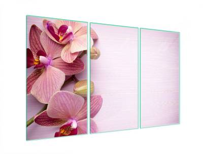 Decorwelt Herd-Abdeckplatte Herdabdeckplatte Küche Abdeckung Abdeckplatte Schneidebrett Orchidee, (3x30x52, 3 tlg), für alle Herdarten excl. Gasherde von Decorwelt