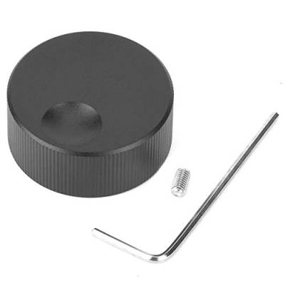 Delaman Lautstärkeregelungsknopf, 32 x 13 mm, Lautstärkeregler, schwarzes mattiertes Aluminium, Regler für 6 mm Potentiometer von Delaman