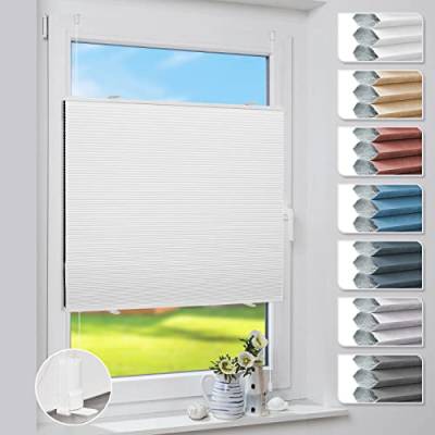 Deswell Plissee Verdunklung Klemmfix Wabenplissee Weiß 70x210cm Thermoplissee ohne Bohren für Fenster & Tür, Sonnen-, Sicht- & Schallschutz Wärmeisolierung von Deswell