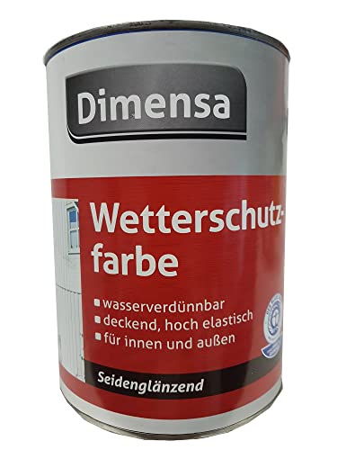 Dimensa Wetterschutzfarbe innen&aussen seidenglänzend Farbwahl 0,75 Liter, Farbe:Schwedenrot von Dimensa