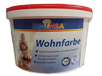 Dimensa Wohnfarbe weisse Innenfarbe mit guter Deckkraft 2,5 L von Dimensa