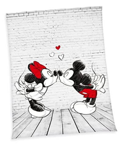 Disney XXL Kuscheldecke Mikrofaser Mickey Minnie Maus Plaid Tagesdecke Tagesdecke 150x200cm, Plüsch Mikrofaser von Disney