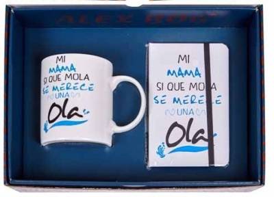 DonRegaloWeb DRW Tasse und Notizbuch mit Aufschrift „My Mama SI que que Mola“ von DonRegaloWeb