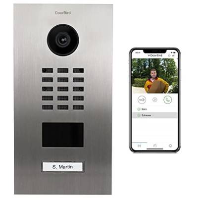 DoorBird D2101V IP Video Türstation, Edelstahl V4A | Video-Türsprechanlage mit 1 Ruftaste, RFID, HD-Video, Bewegungssensor von DoorBird