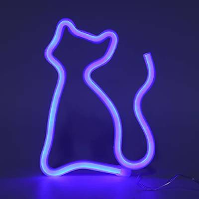 Dpofirs Buntes Neonlicht Indoor dekorative Lichter Katzenförmige USB- oder Batteriestromversorgung für Hochzeiten, Heiratsanträge, Dinnerpartys, Geburtstagsfeiern(#2) von Dpofirs