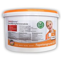 E-delux - Tapetengrund elf profhome Grundierung für Innenwände Tapeten Tapeziergrund weiß 10 l für max. 100 qm - weiß von E-DELUX