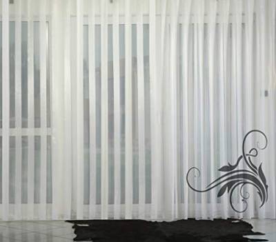 EASYHomefashion Hochwertige Fertiggardine Voile Store Deko Schal mit Faltenband Bleiband Streifenvoile CLASSIK 110 x 450 cm (HöhexBreite) von EASYHomefashion