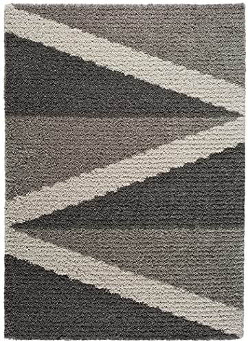 ECCOX - Gobi Hochflor-Teppich aus Polypropylen mit Jutefuß, weicher und strapazierfähiger Teppich, für Eingang, Wohnzimmer, Esszimmer, Schlafzimmer, Ankleidezimmer, Grau (80 x 150 cm) von ECCOX