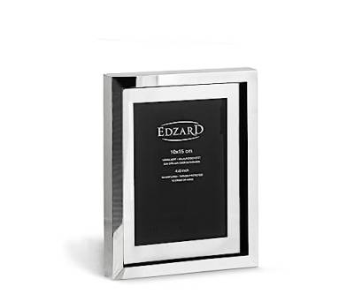 EDZARD Bilderrahmen Caserta mit Glas-Passepartout für Foto 10 x 15 cm, edel versilbert, anlaufgeschützt von EDZARD