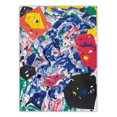 EFEMIR Poster von Sam Francis: „Untitled, 1986“, abstrakte Wandkunst, Sam Francis, Leinwandgemälde und Drucke, Moderne Heimdekoration, Wandbild, 50 x 70 cm x 1, ohne Rahmen von EFEMIR